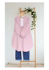 お揃いコーデ 〜絆〜  ぽわん袖のシャツわんぴーす(春秋冬生地)